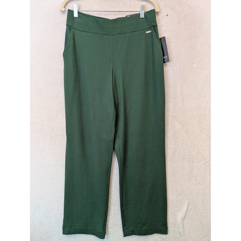 Jones New York Women's Size M Signature Forest Green Straight Leg Pull On‎ Pants